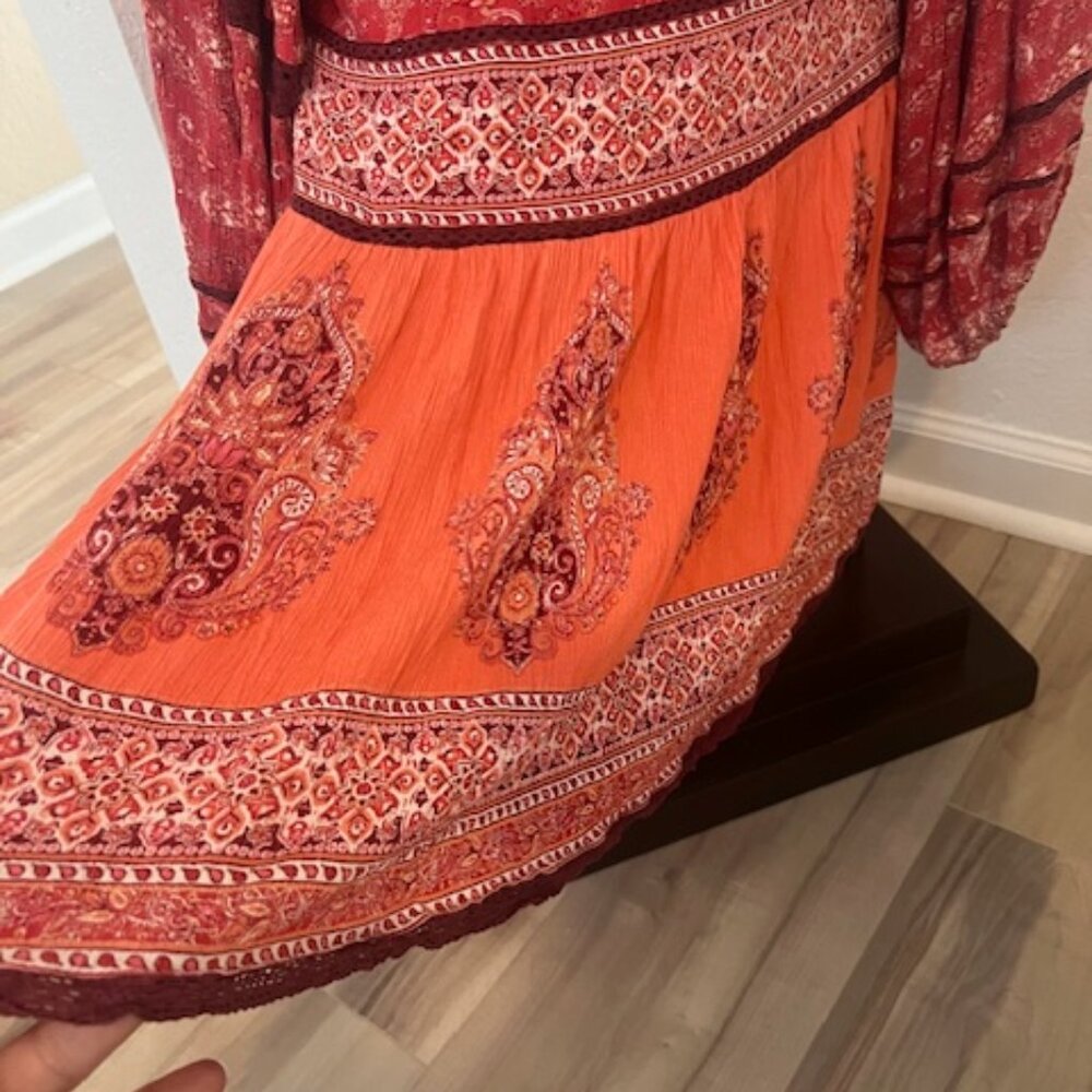 Free People Luna Scarf Print Tunic Size Small - Picture 5 of 9